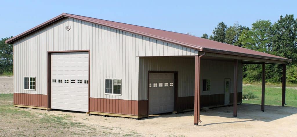 30x40 pole barn with lean to
